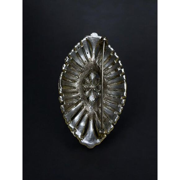 Antique Singer & Kantor Vintage 30s Art Deco Rhinestone Brooch LB Bell Marked - Picture 4 of 6